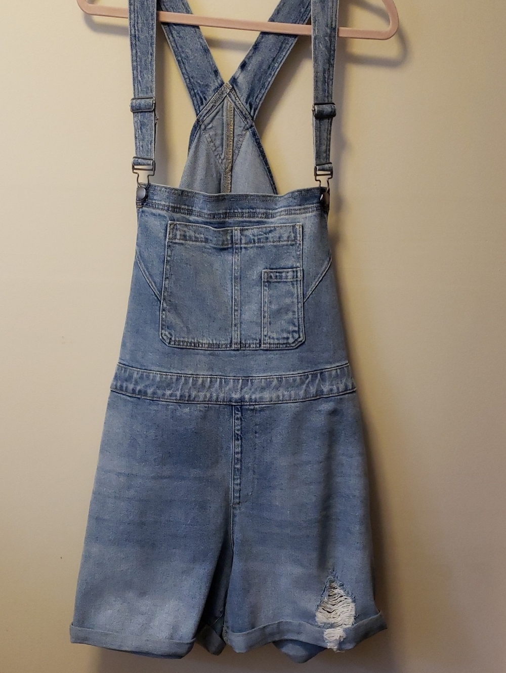 NWT Lane Bryant Light Blue Denim Shortalls with Button Front